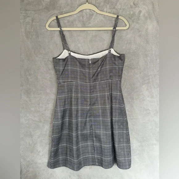 Honey Punch Charcoal Plaid Mini Dress - Picture 2 of 4